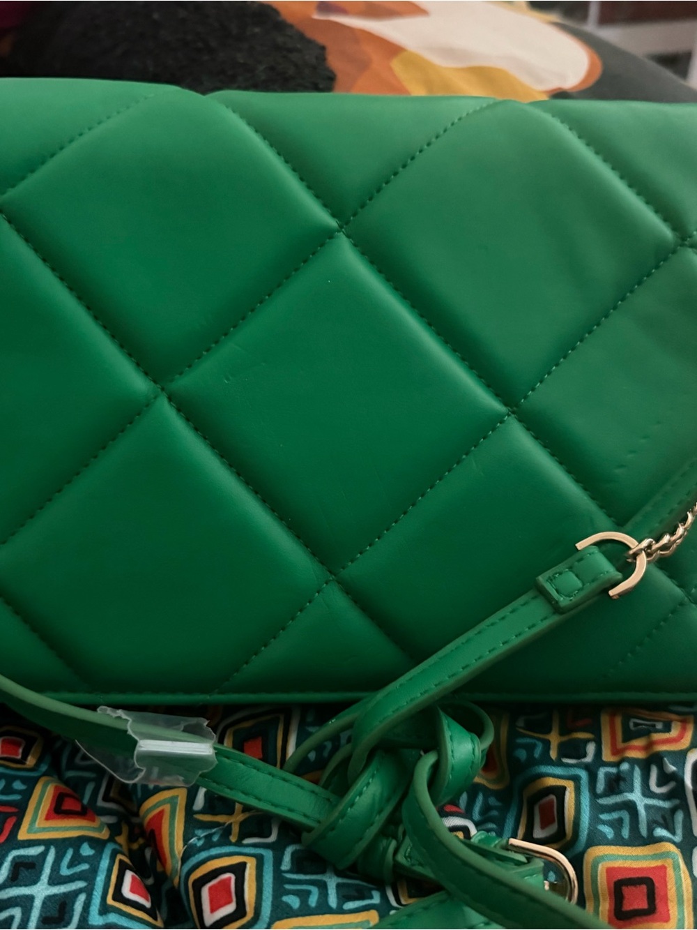 NWT a new day Green Quilted Crossbody Bag with Chain Detail